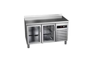 Stół chłodniczy ze szklanymi drzwiami 1342x700x850mm ASBER GREEN LINE GTP-7-135-20 D GLASS - Stoły gastronomiczne - miniaturka - grafika 1