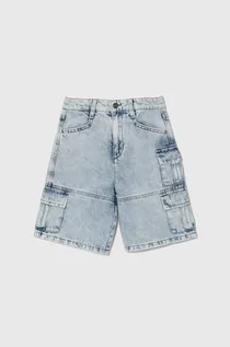 Spodnie i spodenki dla chłopców - Sisley szorty jeansowe dziecięce kolor niebieski regulowana talia - grafika 1
