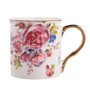 Komplet 6 kubków ze złotym uchem Scarlett, 250 ml, kremowy, NBC - Kubki - miniaturka - grafika 1