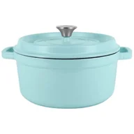 Garnki - Retro garnek emaliowany z pokrywką 4,3l Vintage Cuisine - mięta - miniaturka - grafika 1