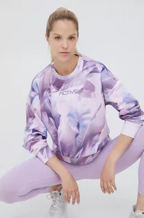Bluzy damskie - 4F bluza damska kolor fioletowy wzorzysta - grafika 1