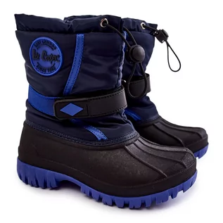 Buty dla dziewczynek - Dziecięce Ocieplane Śniegowce Lee Cooper LCJ-21-44-0522 Granatowe czarne - grafika 1