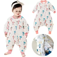 Śpiworki dla dzieci - PIŻAMA DLA DZIECI PAJACYK DO SPANIA SWADDLE UP ŚPIWOREK ROZPINANY BAWEŁNA 80 - miniaturka - grafika 1