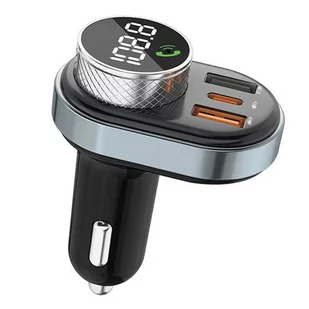 AWEI zestaw głośnomówiący C-843 z transmiterem FM, Bluetooth 5.0, MP3, 1xUSB+1xUSB-C czarny/black - Ładowarki do telefonów - miniaturka - grafika 12