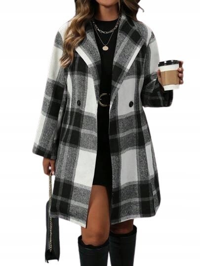 SHEIN PLUS SIZE PŁASZCZ Z DŁUGIM RĘKAWEM NA GUZIKI 48 11LA