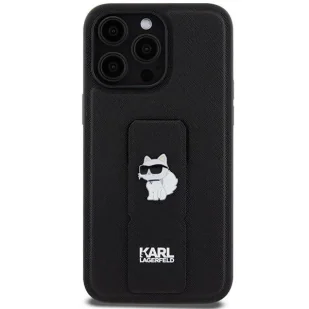 Etui Karl Lagerfeld Gripstand Saffiano Choupette Pins na iPhone 13 Pro / 13 - czarne - Etui i futerały do telefonów - miniaturka - grafika 3