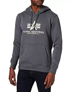 ALPHA INDUSTRIES Męska bluza z kapturem, nieprzezroczysta, szary/czarny, M - Bluzy męskie - miniaturka - grafika 1