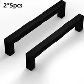 Zawiasy, okucia i inne akcesoria - 10 sztuk czarnych uchwytów do szafek kuchennych ze stopu aluminium (169 x 8 x 29 mm), uchwyty do szuflad kuchennych, rozstaw 160 mm - miniaturka - grafika 1