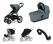 Wózki dziecięce - Wózek miejski Thule Urban Glide 4-wheel Mid blue + Bassinet Mid blue SET 5in1 - miniaturka - grafika 1