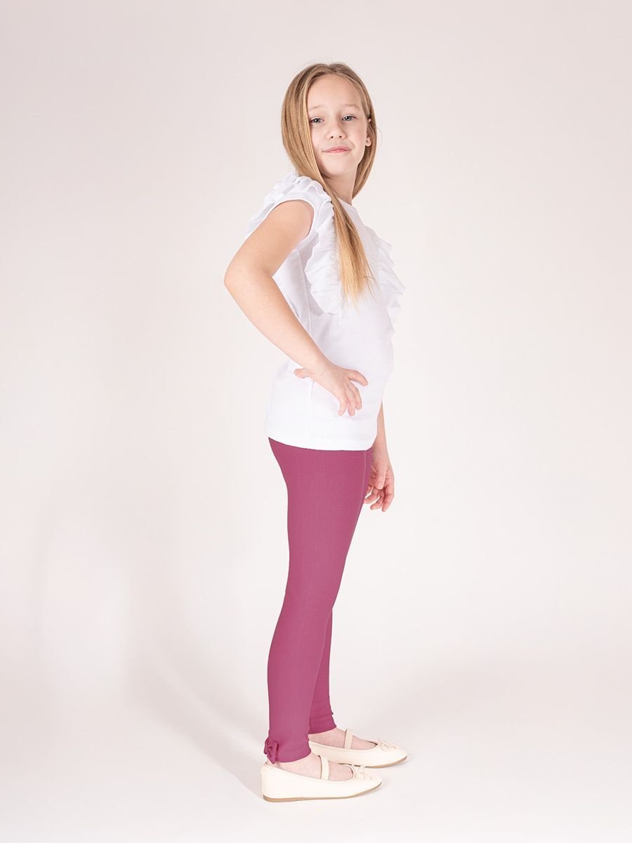 Legginsy bawełniane różowe z kokardką Nicol,r.104