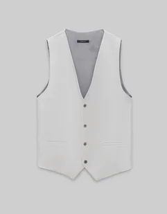 kamizelka do zestawu erve 02 szary slim fit - Kamizelki męskie - miniaturka - grafika 1