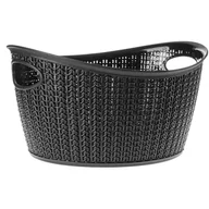 Pojemniki biurowe - Koszyk plastikowy owalny 9L, czarny - miniaturka - grafika 1