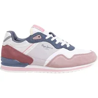 Trampki damskie - Pepe Jeans Damskie trampki LONDON PRINT W, szare (DUSTY BLADY RÓŻ), 38 EU, Szary zakurzony blady róż, 5 UK - miniaturka - grafika 1
