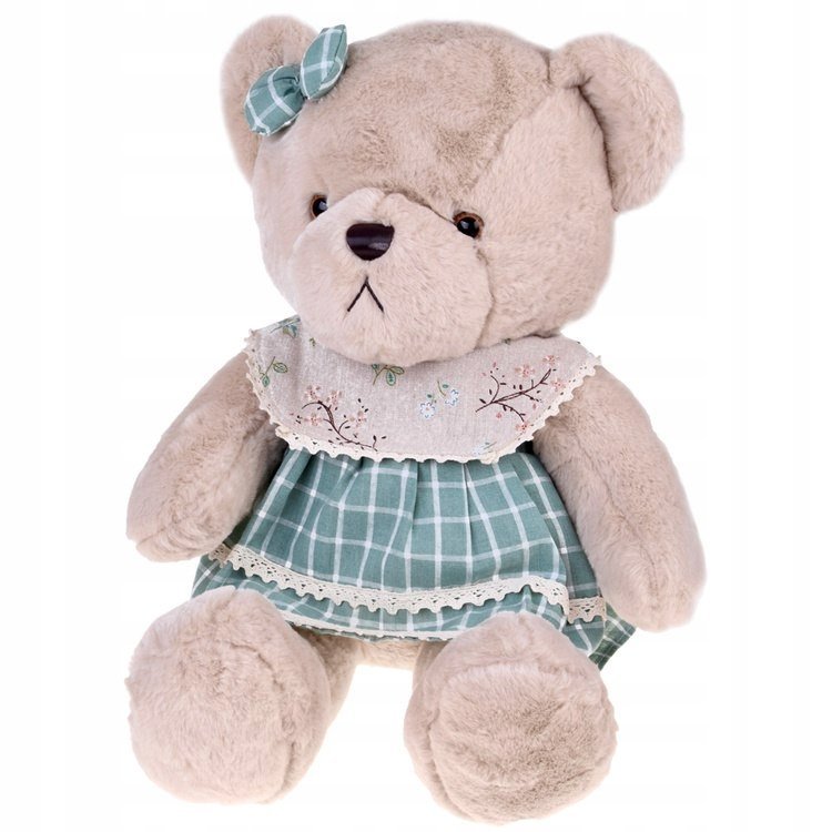 Pluszowy MIŚ - beżowa Zosia 58cm w zielonej VINTAGE sukience ZA5923 D