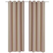 Zasłony - Zasłony zaciemniające z kółkami, 2 szt., 135 x 175 cm, kremowe - miniaturka - grafika 1