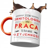 Kubki - Kubek Pomarańczowy dla Ornitologa na Prezent z Nadrukiem ze Zdjęciem + Opakowanie na prezent (wzór 02) - miniaturka - grafika 1