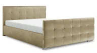 Łóżka - Beżowe łóżko tapicerowane z zagłówkiem F1-G94 - miniaturka - grafika 1