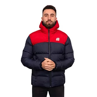 Just Emporio Męska kurtka z kapturem dla dorosłych, czerwona/granatowa, XL, RED/NAVY, XL - Kurtki męskie - miniaturka - grafika 1