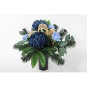 Sztuczne kwiaty - Stroik dekorowany w wazonie KWB-42 niebieski - miniaturka - grafika 1