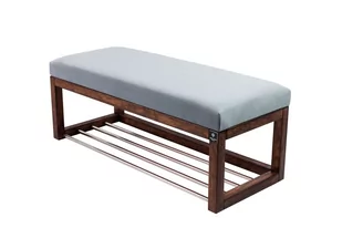 Ławka na buty LPG-4 165cm EMRAWOOD drewno lite kolor orzech siedzisko gładkie kolor popiel - Ławki do przedpokoju Ławka na buty LPG-4 165cm EMRAWOOD drewno lite kolor orzech siedzisko gładkie kolor popiel - Ławki do przedpokoju - miniaturka - grafika 1