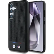 Etui i futerały do telefonów - Etui BMW Leather Tricolor Stripe MagSafe do Samsung Galaxy S25 Czarny - miniaturka - grafika 1