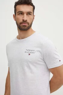 Koszulki męskie - Tommy Hilfiger t-shirt lounge bawełniany kolor szary melanżowy UM0UM02916 - grafika 1