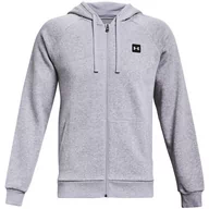 Bluzy sportowe męskie - Bluza męska Under Armour Rival Fleece FZ Hoodie jasnoszara - miniaturka - grafika 1