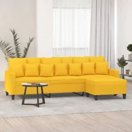 Sofy i kanapy - Lumarko Sofa 3-osobowa, jasnożółta, 210 cm, tapicerowana tkaniną  - miniaturka - grafika 1