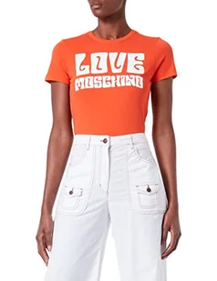 Love Moschino T-shirt damski, pomarańczowy, 46 PL - Koszulki i topy damskie - miniaturka - grafika 1