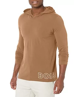 Koszulki męskie - BOSS Męska koszulka z długim rękawem 'Identity' Lounge' podkoszulka, średni beżowy, S - grafika 1