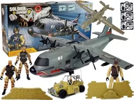 Zabawki zdalnie sterowane - LEANToys Zestaw Militarny Ogromny Samolot Wojskowy 87 cm z Dźwiękami Światłami Akcesoria Wojskowe 7888 - miniaturka - grafika 1