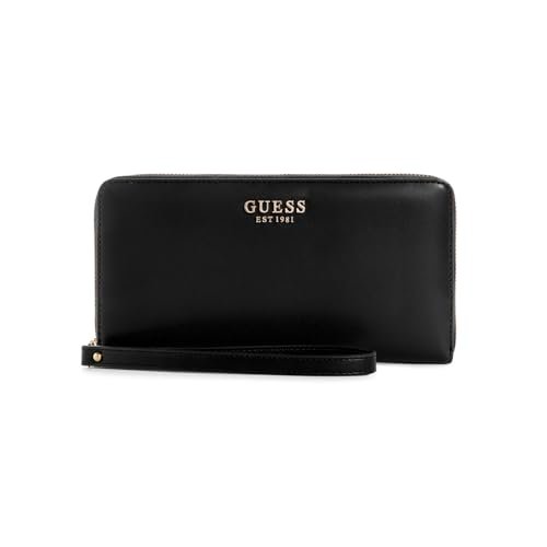 GUESS Laurel Check Organizer portfel, czarny, Czarny, One Size