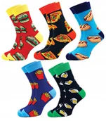 Skarpetki męskie - 5 Par Skarpety Męskie Śmieszne Bawełna Wysokie Skarpetki 44-46 BAWEŁNIANE A - miniaturka - grafika 1
