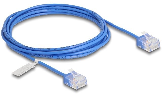 Delock RJ45 kabel sieciowy Cat.6 UTP Ultra Slim 2 m niebieski z krótkimi wtykami