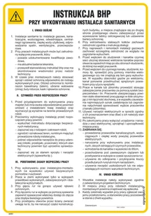 IAF11 INSTRUKCJA BHP PRZY WYKONYWANIU INSTALACJI SANITARNYCH, FN - FOLIA SAMOPRZYLEPNA; (245X350MM) - Instrukcje stanowiskowe BHP - miniaturka - grafika 1