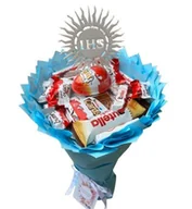 Zestawy upominkowe - Bukiet ze slodyczy Kinder dla dziecka. Prezent na Urodziny, Imeniny, Dzień Dziecka, KOMUNIA, - miniaturka - grafika 1