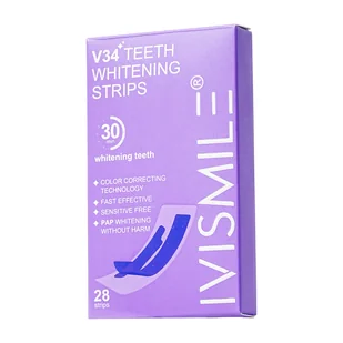Ivismile Brzoskwiniowe Paski do wybielania zębów na sucho (bez wody utlenionej) - Wybielanie zębów - miniaturka - grafika 1