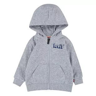 Levi's Dziecięca bluza z kapturem z pełnym zamkiem błyskawicznym dla chłopców, Jasnoszary wrzos, 3 miesi?cy - Bluzy i sweterki niemowlęce - miniaturka - grafika 1