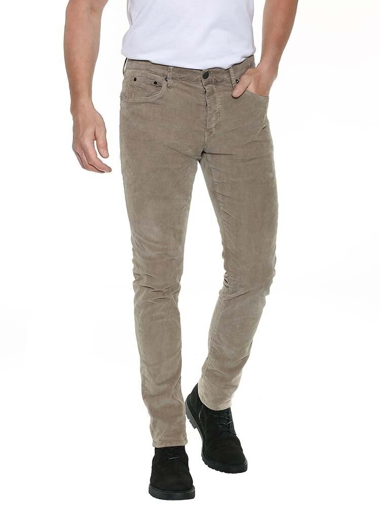 HERRLICHER CASUAL BEŻOWE SPODNIE RURKI BAWEŁNA 32/32 6FA