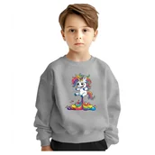 Bluzy dla dziewczynek - BLUZA DZIECIĘCA JEDNOROŻEC UNICORN TĘCZA 110-116 DLA CHŁOPCA DZIEWCZYNKI - miniaturka - grafika 1