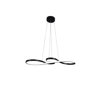 Lampa wisząca, skandynawski design, oświetlenie wewnętrzne LED, czarna L75cm 50W, ściemniana pilotem - Lampy sufitowe - miniaturka - grafika 1