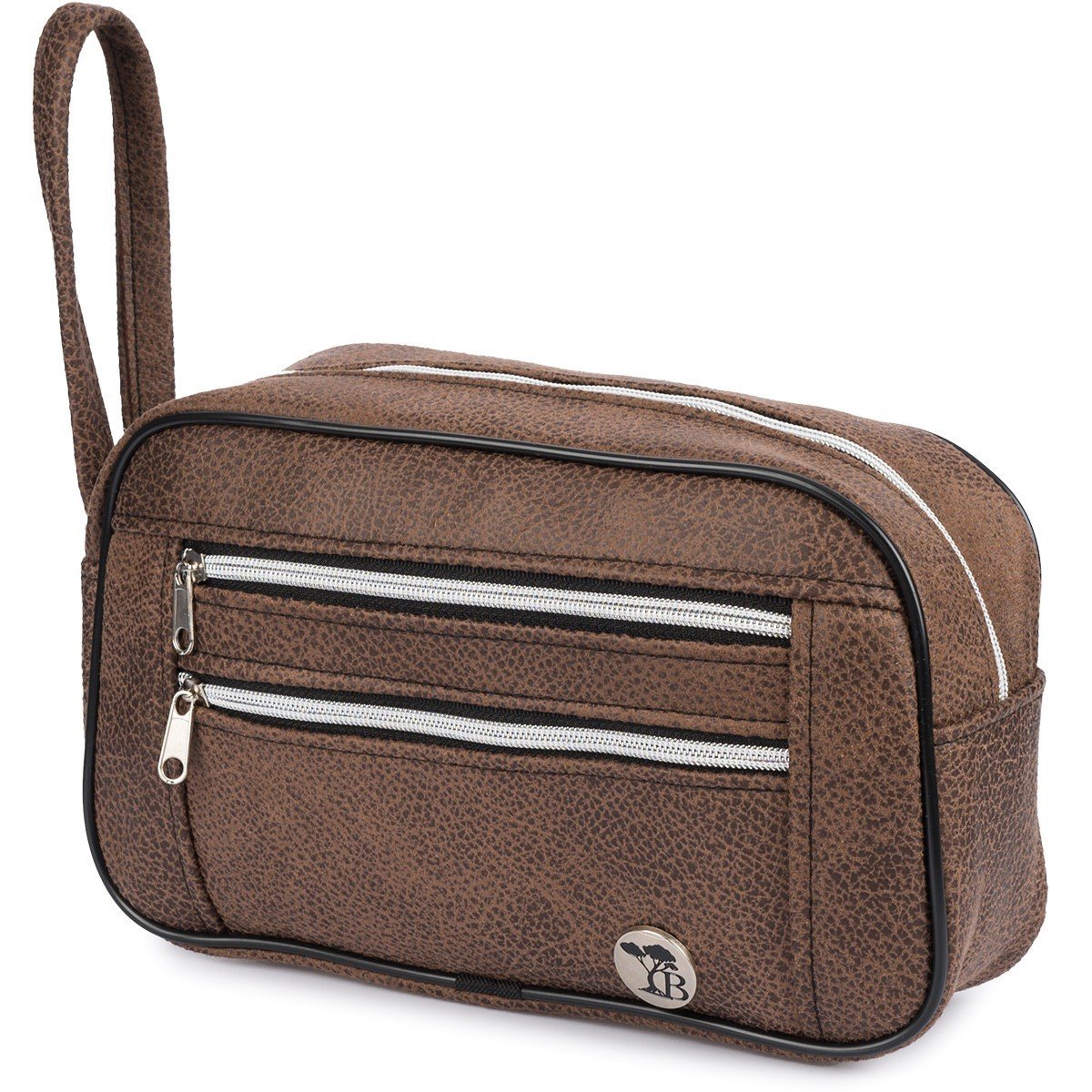 Kosmetyczna Podróżna Saszetka Elegancka Uniseks Brąz Nubuk Beltimore R25 : Kolory - Brązowy, Beżowy