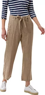 Spodnie damskie - BRAX Damskie spodnie w stylu Maine S skrócone lniane spodnie, Toffi, 38W / 32L - grafika 1