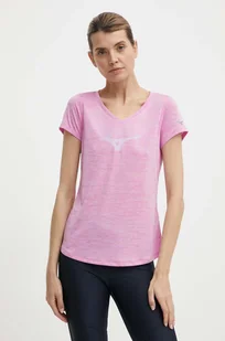Mizuno t-shirt do biegania Impulse Core kolor różowy J2GAB213 - Koszulki sportowe damskie - miniaturka - grafika 1