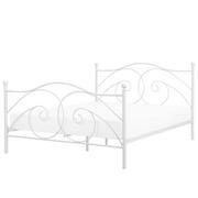 Łóżka - Beliani Łóżko białe 180 x 200 cm metalowe ze stelażem DINARD - miniaturka - grafika 1
