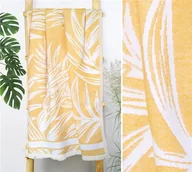 Ręczniki - Ręcznik Plażowy 90x180 JUNGLE SUNNY 215g/m2 Premium żółty/biały - miniaturka - grafika 1