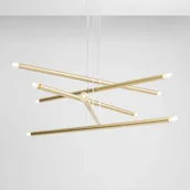 Lampy sufitowe - Aldex Tubo lampa wisząca 10-punktowa mosiądz 1072M40 - miniaturka - grafika 1