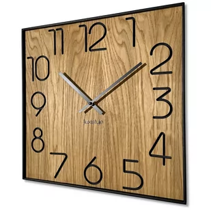 Drewniany zegar ścienny Wood Square 40cm - Zegary - miniaturka - grafika 1