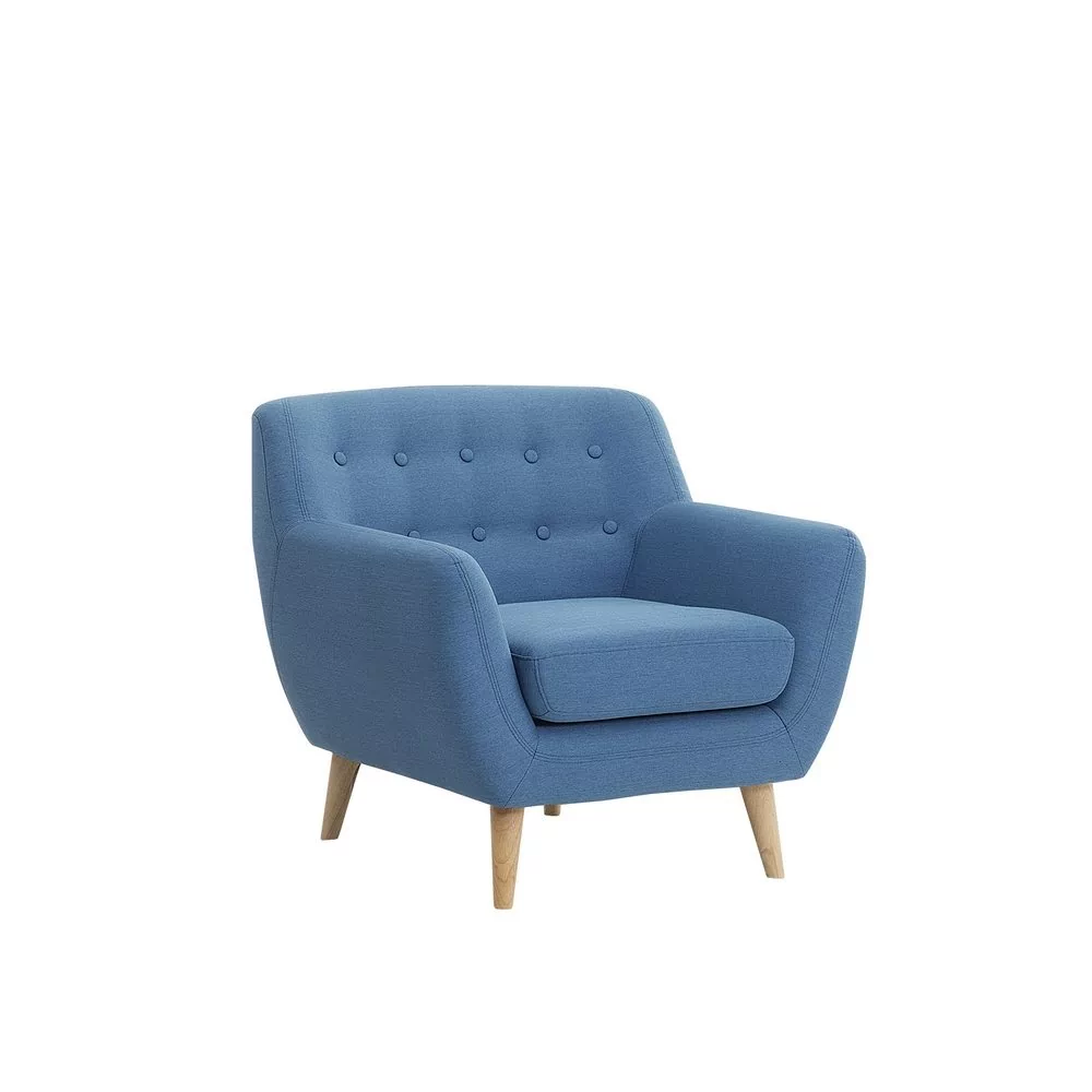 Beliani Fotel niebieski - tapicerowany pikowany MOTALA