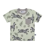 Body dla niemowląt - T-Shirt Niemowlęcy Zielony Zebry - 68 - miniaturka - grafika 1